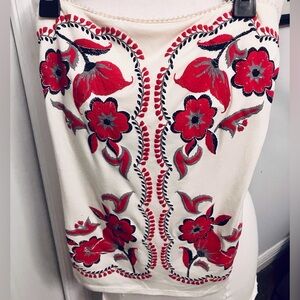 XOXO Red Floral Embroidered bandeau
